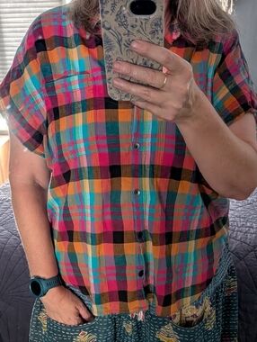 Plaid Button Up In Large